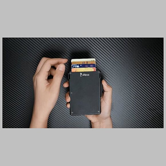 Wallet for Men - with Money Clip Slim Leather Slots , Black - Picture 8 of 8